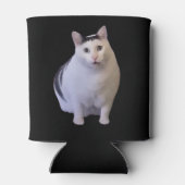 Huh Cat Meme Doppelseitiges Schwarz Dosenkühler (Rückseite)