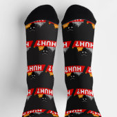 "Huh?" Dummes Multicolor-Cartoon-Katzen-Meme Socken (Oben)