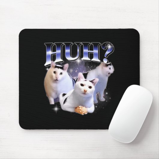 Huh Funny Dank Cat Stud Oddly Bootleg Specific Dan Mousepad (Mit Mouse)