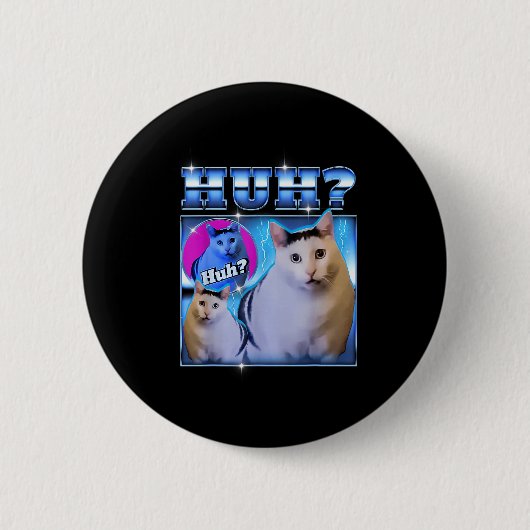 Huh Katze Lustige Katze Meme Seltsame Katze Bootle Button (Vorderseite)