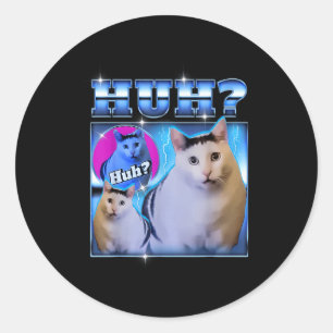 Huh Katze Lustige Katze Meme Seltsame Katze Bootle Runder Aufkleber