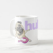 "HUH" Kopfbedeckung Mops Kaffeemaschine Tasse (Vorderseite Links)