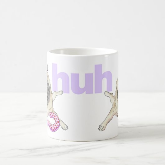 "HUH" Kopfbedeckung Mops Kaffeemaschine Tasse (Mittel)