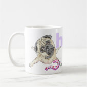 "HUH" Kopfbedeckung Mops Kaffeemaschine Tasse (Links)