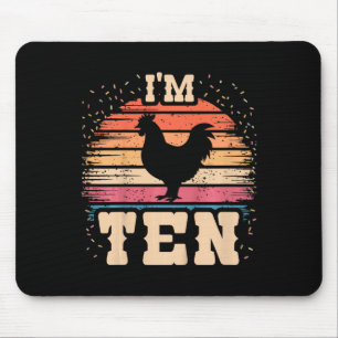Huhn 10 Jahre alter Geburtstagsjunge Mädchen 10. H Mousepad
