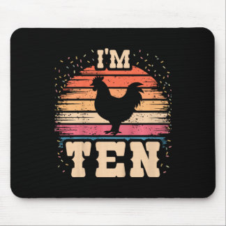 Huhn 10 Jahre alter Geburtstagsjunge Mädchen 10. H Mousepad
