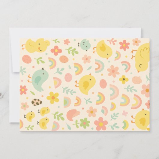 Huhn 1. Geburtstag Party Foto Einladung (Rückseite)