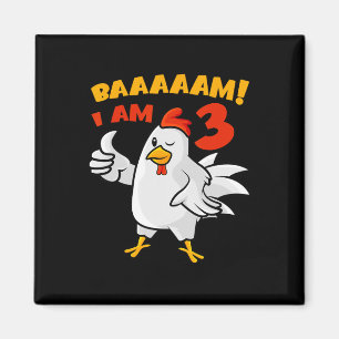 Huhn 3. Geburtstagsfeier Bauernhof Küken Hühnerhof Magnet