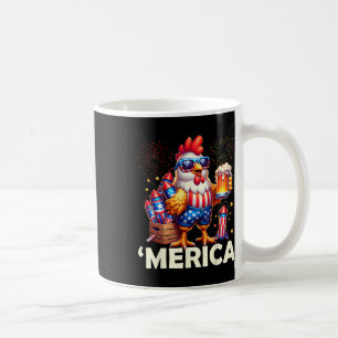Huhn 4. Juli Feuerwerk-Shirt Huhn Trinken Kaffeetasse