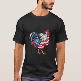 Huhn 4. Juli Hühnchen Lover USA Fla T-Shirt