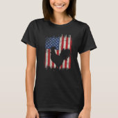 Huhn 4. Juli Rooster American Flag Patrioti T-Shirt (Vorderseite)