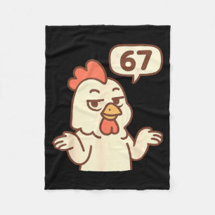 Huhn 67 Meme Sechs Sieben Lustig Gen Alpha Fleecedecke