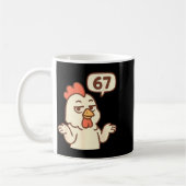 Huhn 67 Meme Six Seven Lustig Gen Alpha Kaffeetasse (Links)