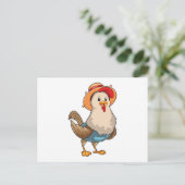Huhn als Bauer mit Hut Postkarte (Stehend Vorderseite)