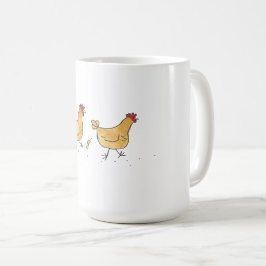 Huhn-Ansturm 15-Unze-Tasse Kaffeetasse (VorderseiteRechts)