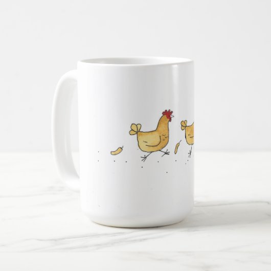 Huhn-Ansturm 15-Unze-Tasse Kaffeetasse (Vorderseite Links)