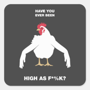 Huhn-Arme Quadratischer Aufkleber