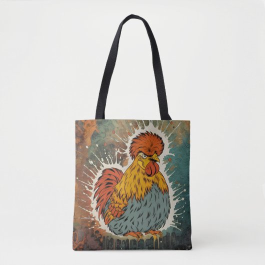 Huhn auf Farben Tasche (Vorderseite)