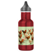 Huhn auf hellgrünem Hintergrund Edelstahlflasche (Links)