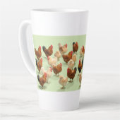 Huhn auf hellgrünem Hintergrund Milchtasse (Linke Ecke)