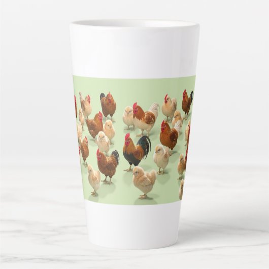 Huhn auf hellgrünem Hintergrund Milchtasse (Vorderseite)