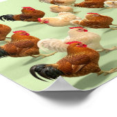 Huhn auf hellgrünem Hintergrund Poster (Ecke)