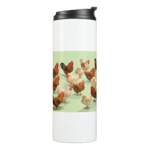 Huhn auf hellgrünem Hintergrund Thermosbecher