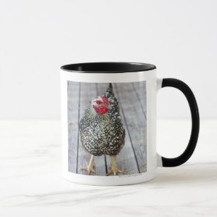 Huhn auf hölzerner Plattform, versilbern Tasse
