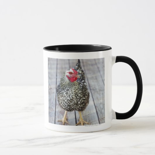 Huhn auf hölzerner Plattform, versilbern Tasse (Rechts)