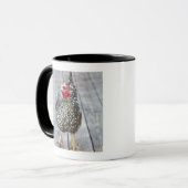 Huhn auf hölzerner Plattform, versilbern Tasse (Vorderseite Links)