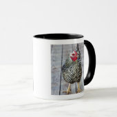 Huhn auf hölzerner Plattform, versilbern Tasse (VorderseiteRechts)