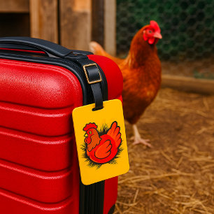 Huhn auf Nest Helle Farmhof-Henne Gepäckanhänger