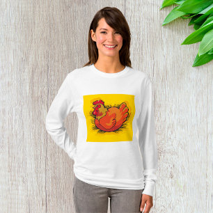 Huhn auf Nest Helle Farmhof-Henne T-Shirt