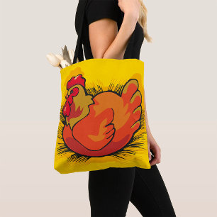 Huhn auf Nest Helle Farmhof-Henne Tasche