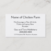 Huhn-Bauernhof-freie Strecken-Schicht oder Visitenkarte (Rückseite)