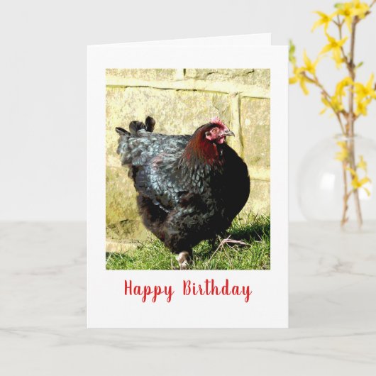 Huhn Birthday Karte (Gelbe Blume)