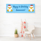 Huhn Birthday Party Blue Banner (Insitu)