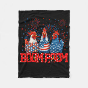 Huhn Boom Boom Lustig Patriotisch Chicka 4. Juli Fleecedecke