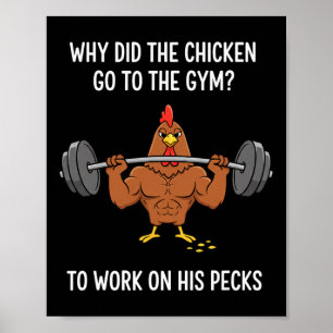Huhn, Buff Hahn Gym Witz, der den Schnabel trifft Poster