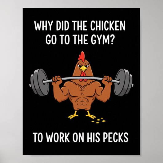 Huhn, Buff Hahn Gym Witz, der den Schnabel trifft Poster (Vorne)