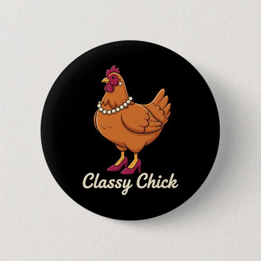Huhn Cly Chick, ich bin das Huhn in Perlen Button (Vorderseite)