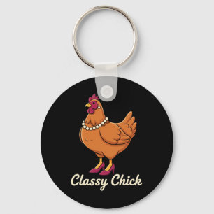 Huhn Cly Chick, ich bin das Huhn in Perlen  Schlüsselanhänger