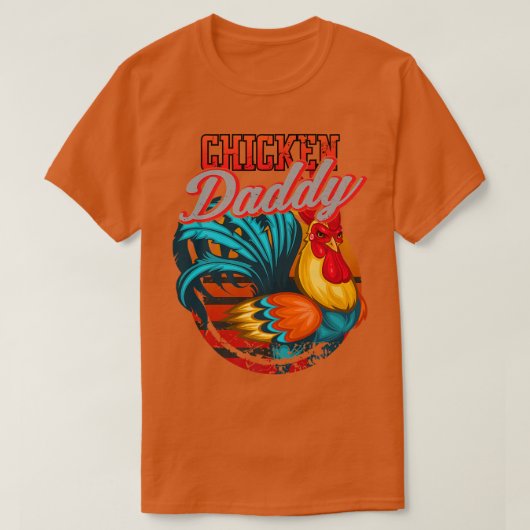 Huhn Daddy Hühnchen Vater Bauer Retro Vaterschaft T-Shirt (Design vorne)