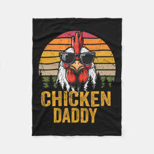 Huhn Daddy Vintag Rooster für Vater Bauer Fauna Fleecedecke
