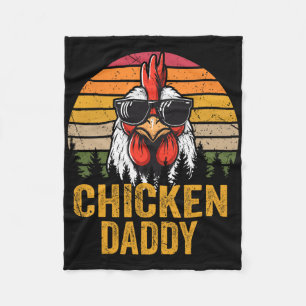 Huhn Daddy Vintag Rooster für Vater Bauer Fauna Fleecedecke