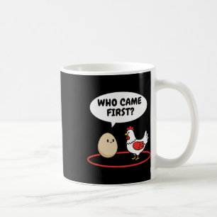 Huhn, das zuerst kam, lustiges Huhn vs Ei Meme Kaffeetasse