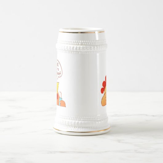 Huhn der Cartoon-Huhn-Tassen-| sagt essen mehr Bierglas (Mittel)