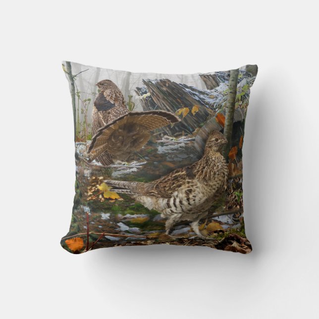 Huhn des Holzes Kissen (Vorderseite)