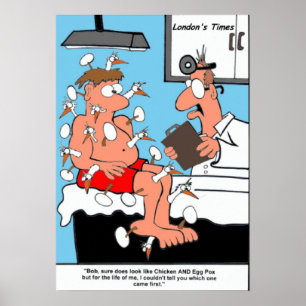 Huhn & Ei Pocken Lustige Sammeldrucke auf Leinwand Poster