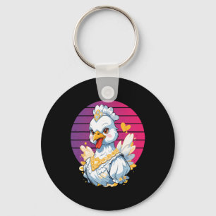 Huhn Eleganter Schmuck Königliche Majestät Luxus Schlüsselanhänger